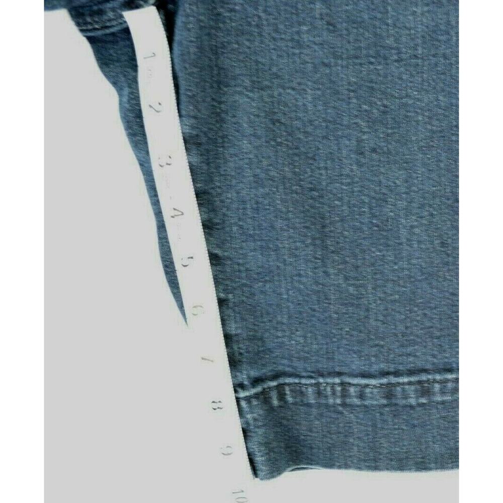Elle Denim Bermuda Shorts Flap Pockets Mid-Rise Stretch Blue Jean 8 - Picture 10 of 11